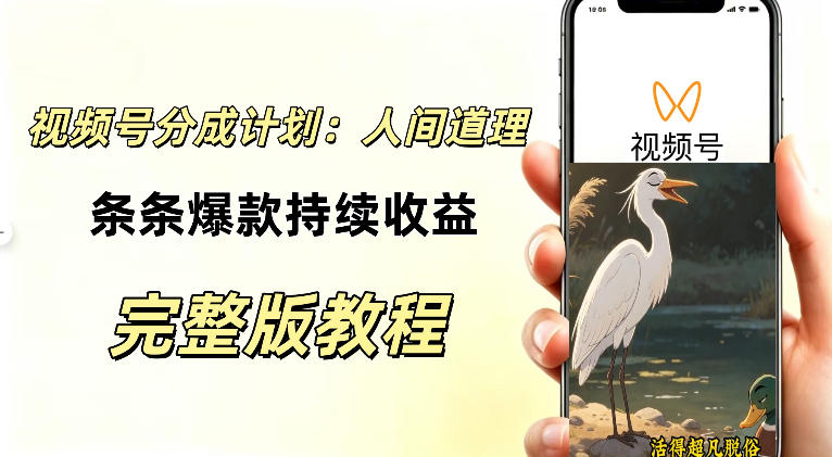 视频号新玩法之AI动漫画风励志视频,不用会画画、不用拍摄,持续化收益,详细拆解-宇文网创