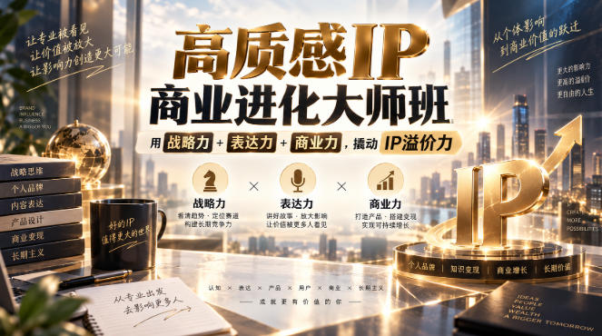 高质感IP商业进化大师班，用战略力+表达力+商业力，撬动IP溢价力-宇文网创