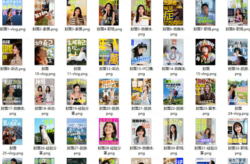 图片[2]-高质量素材！200款+剪映高级美观网感封面预设，各行业通用，3s搞定超美观视频封面，爆款封面模板-宇文网创