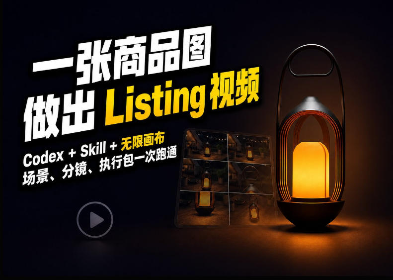 Codex+无限画布，把一张商品图变成可执行的Amazon Listing视频-宇文网创