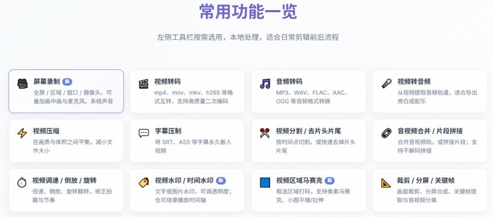 图片[3]-超强本地工具箱来了！内置屏幕录制、音视频切割合并、视频压缩提取等，永久免费蝌蚪视频转换大师-宇文网创