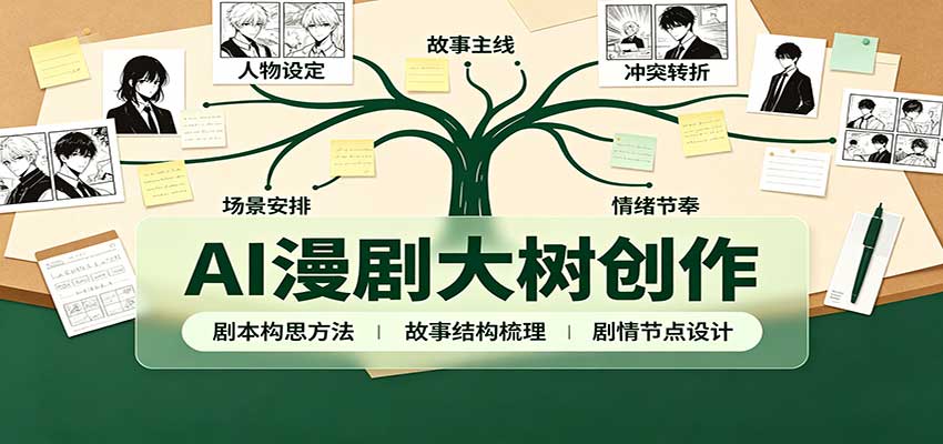 AI漫剧大树创作：剧本构思课程讲解，软件插件配置，配套工具资料完整梳理-宇文网创