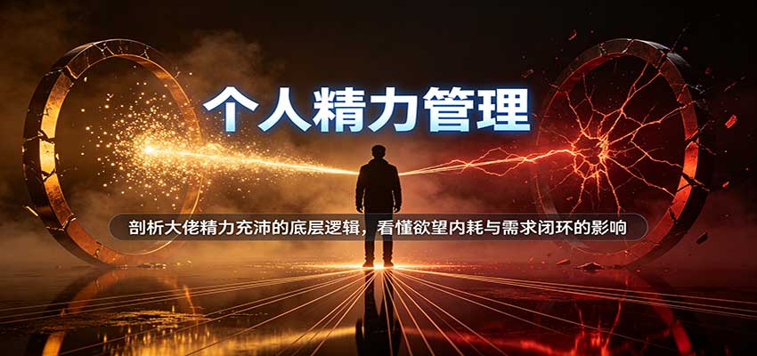 个人精力管理：剖析大佬精力充沛的底层逻辑，看懂欲望内耗与需求闭环的影响-宇文网创