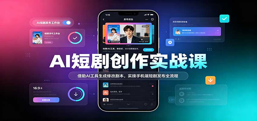 AI短剧创作实战课:借助AI工具生成修改剧本,实操手机端短剧发布全流程-宇文网创