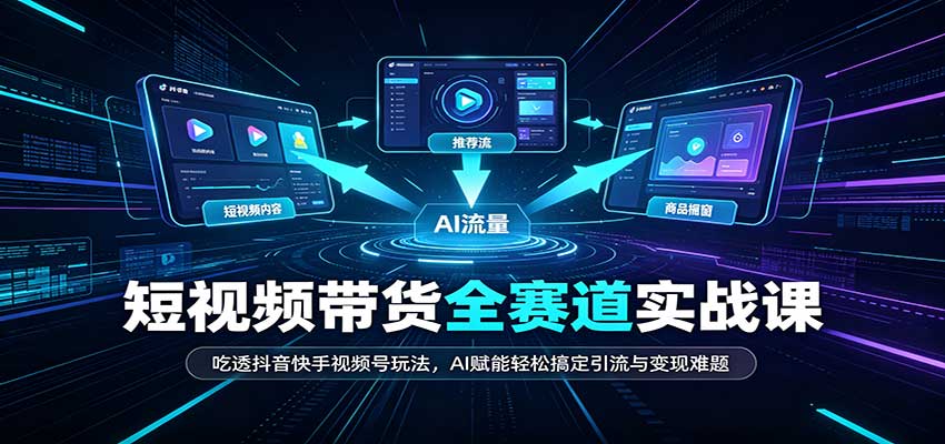 短视频带货全赛道:吃透抖音快手视频号玩法,AI赋能轻松搞定引流与变现难题-宇文网创
