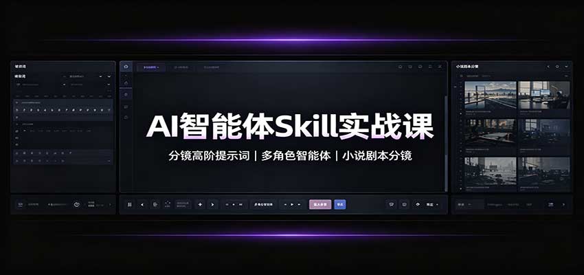 AI智能体Skill实战课:分镜高阶提示词,多角色智能体,小说剧本分镜-宇文网创