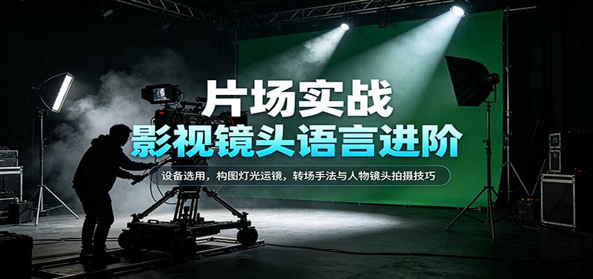 影视镜头语言进阶:设备选用,构图灯光运镜,转场手法与人物镜头拍摄技巧-宇文网创