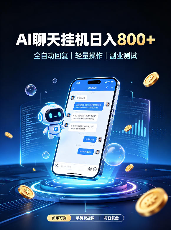 AI聊天挂G项目,日入800+,适用个人副业,工作室矩阵操作,无需真人实时值守【揭秘】-宇文网创