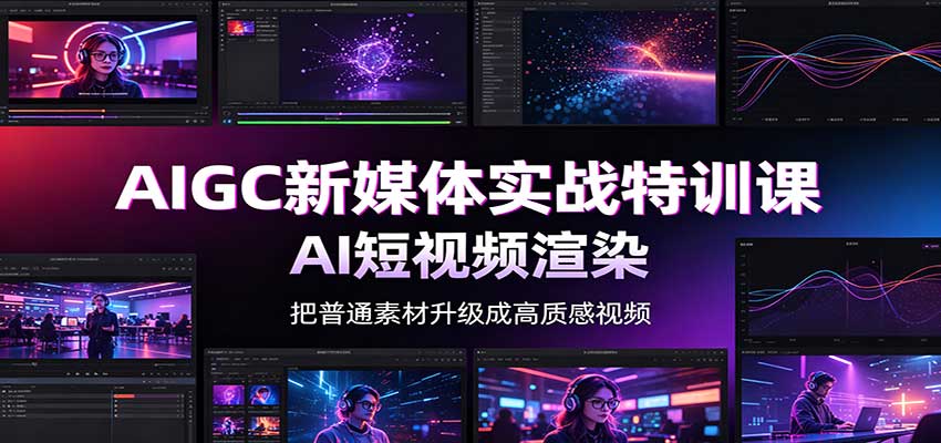 AIGC新媒体实战特训课:工具入门实操,AI短视频渲染,数字人商业视频制作-宇文网创