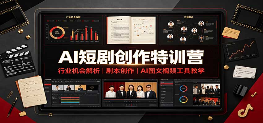AI短剧创作特训营:行业机会解析,剧本创作,AI图文视频工具教学(文字版)-宇文网创