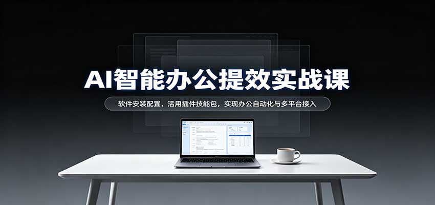 AI智能办公提效实战课:软件安装配置,活用插件技能包,实现办公自动化与多平台接入-宇文网创