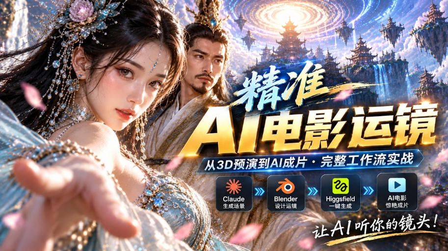 AI视频终于能精准运镜了！Claude+Blender+Higgsfield免费插件实测-宇文网创