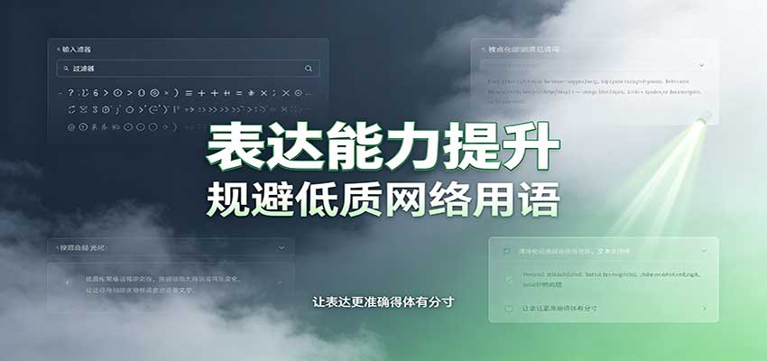 表达能力提升:语言塑造思想逻辑,规避低质网络用语,强化心智感知-宇文网创