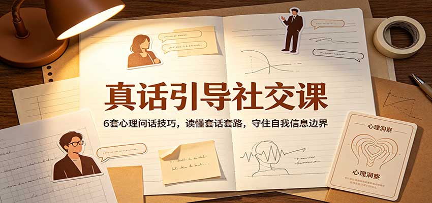 真话引导社交课：6套心理问话技巧，读懂套话套路，守住自我信息边界-宇文网创