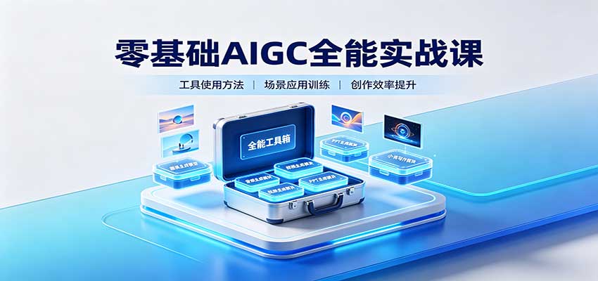 零基础AIGC全能实战课：覆盖绘画、影音、PPT、小说多场景AI创作-宇文网创