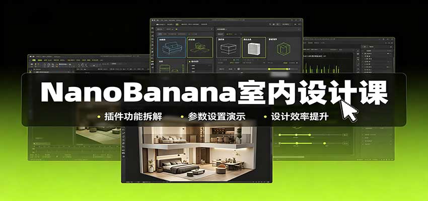 NanoBanana室内设计课：无限画布配置，插件实操，生图改图视频制作-宇文网创