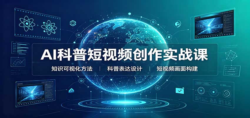 AI科普短视频创作实战课:配套要点文档,文案与视频提示词模板教学-宇文网创