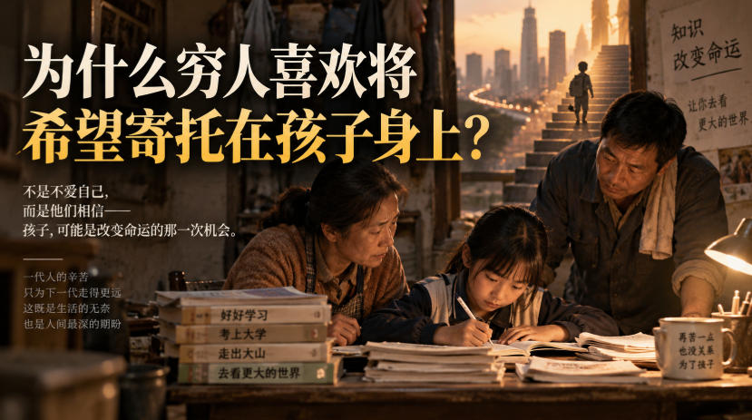 某社群精品文章：为什么穷人喜欢将希望寄托在孩子身上？-宇文网创