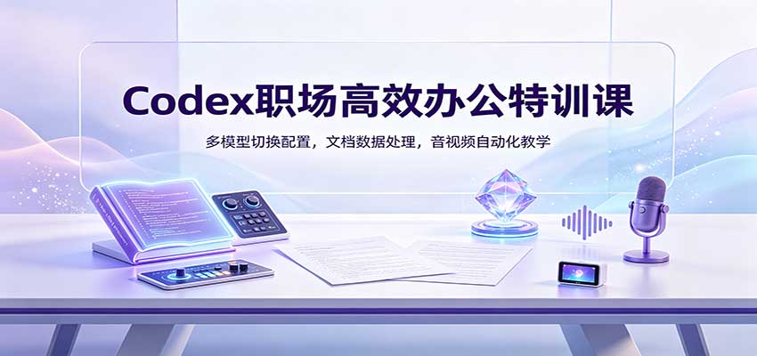 Codex职场高效办公特训课:多模型切换配置,文档数据处理,音视频自动化教学-宇文网创