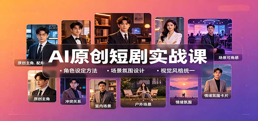 AI原创短剧实战课：从零搭建短剧创作全流程，批量产出可上线剧本-宇文网创