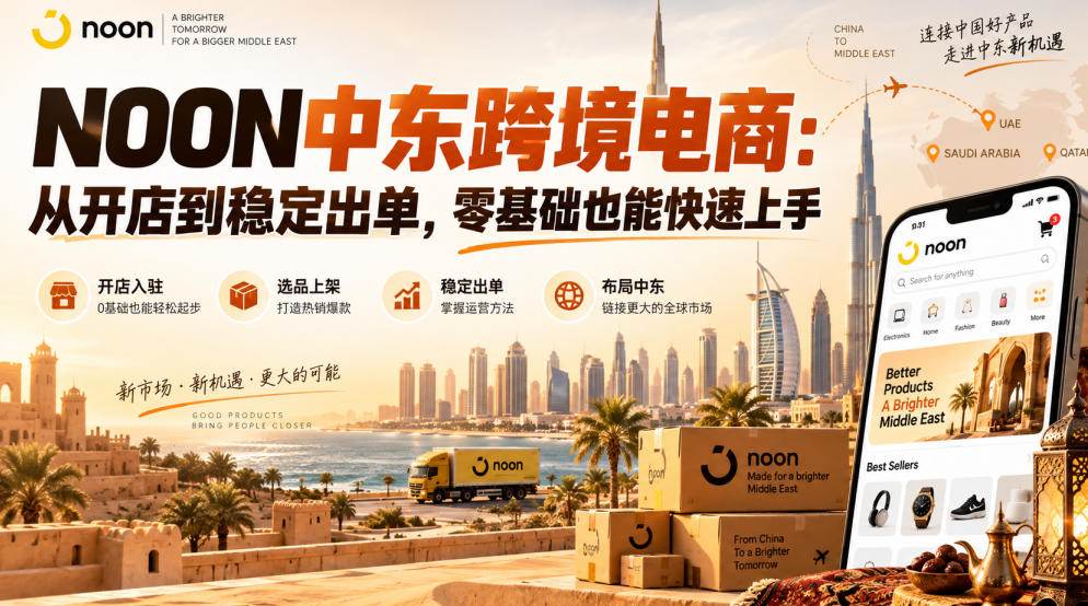 NOON中东跨境电商：从开店到稳定出单，零基础也能快速上手（更新2026）-宇文网创