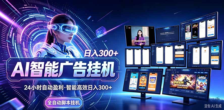 （20964期）24小时AI广告挂机｜在家就能做的被动副业-宇文网创
