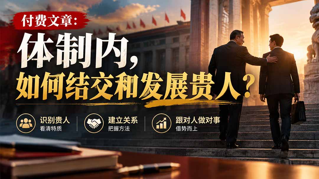 (20750期)【无水印】付费文章:体制内,如何结交和发展贵人?-宇文网创