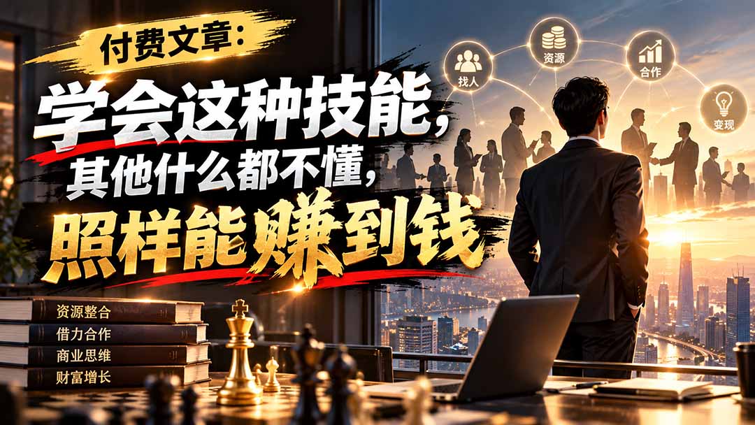 (20920期)付费文章:学会这种技能,其他什么都不懂,照样能賺到钱-宇文网创