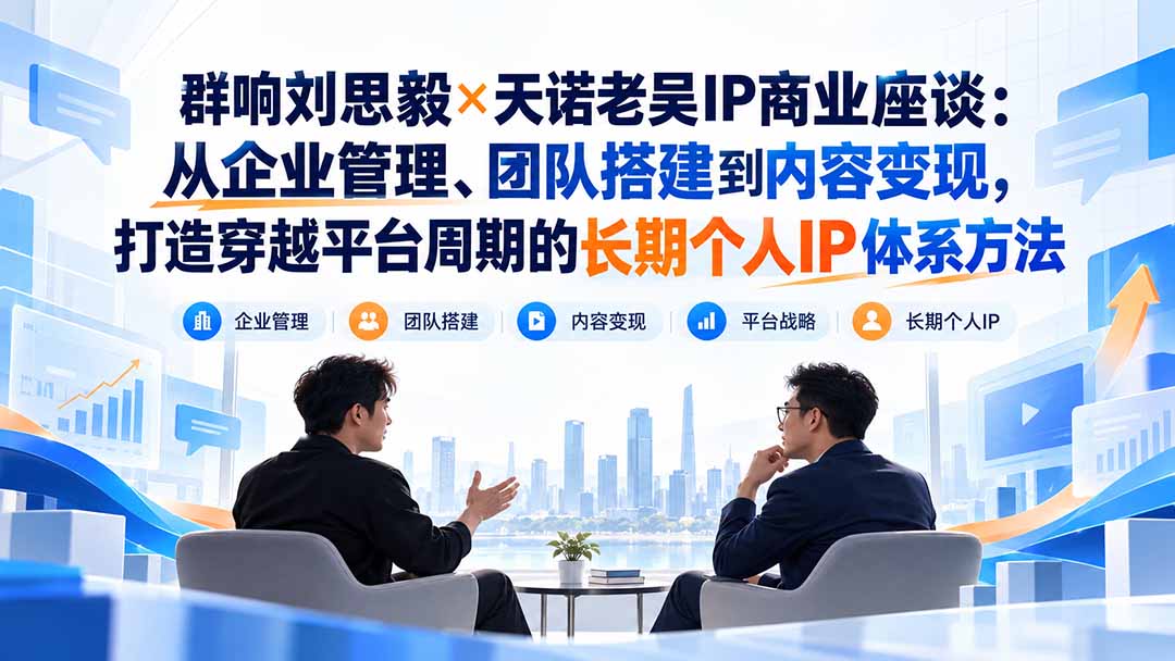 （20771期）群响刘思毅×天诺老吴IP商业座谈：从企业管理、团队搭建到内容变现，打造穿越平台周期的长期个人IP体系方法-宇文网创