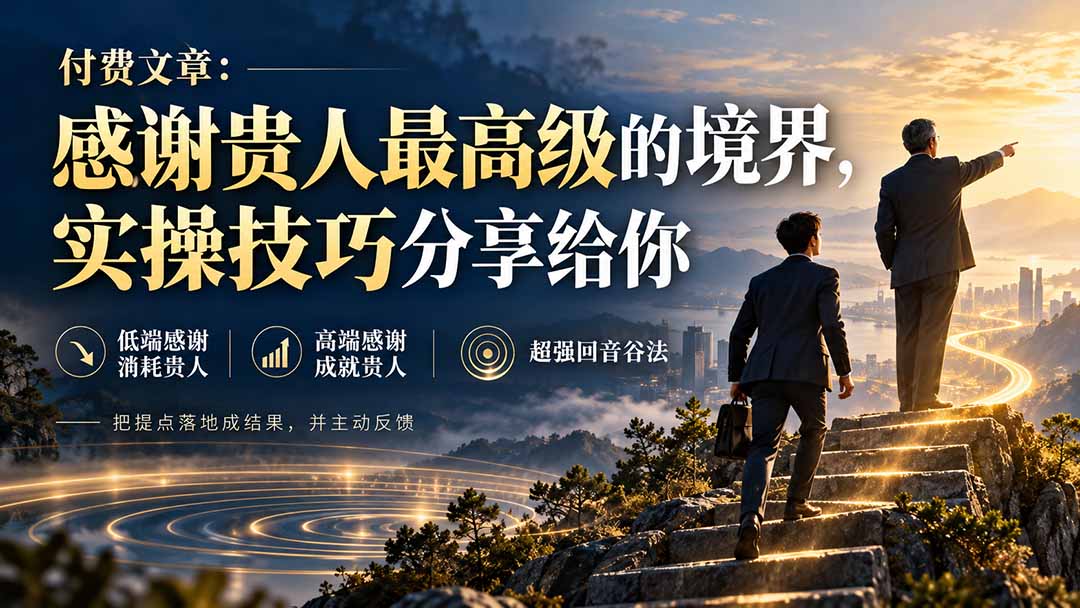 (20871期)付费文章:感谢贵人最高级的境界,实操技巧分享给你-宇文网创