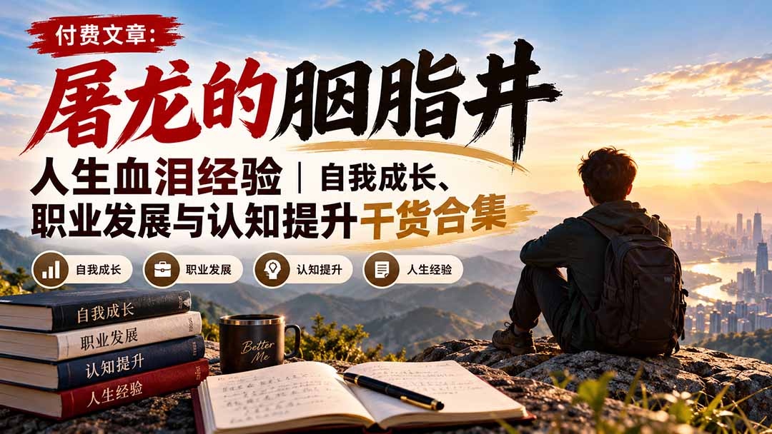 (20943期)付费文章:屠龙的胭脂井人生血泪经验|自我成长、职业发展与认知提升干货合集-宇文网创