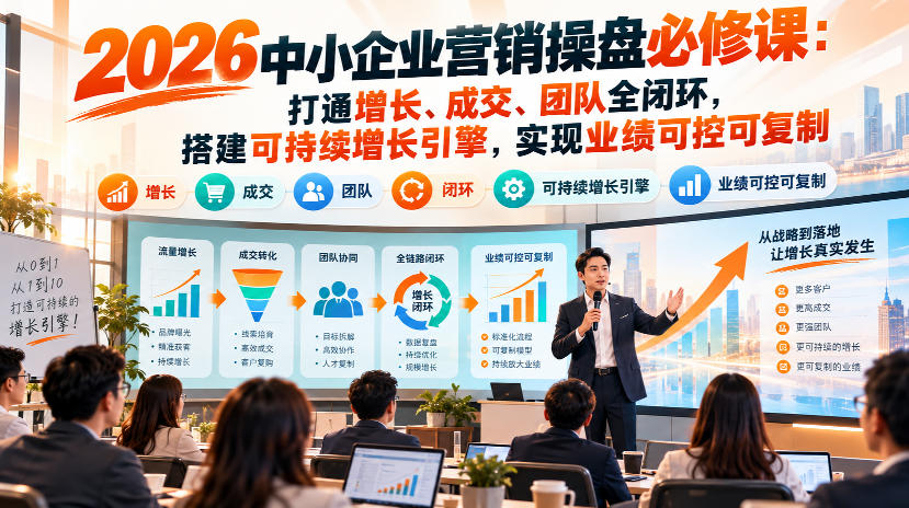 2026中小企业营销操盘必修课：打通增长、成交、团队全闭环，搭建可持续增长引擎，实现业绩可控可复制-宇文网创