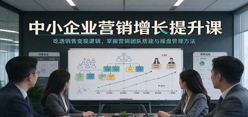 中小企业营销增长提升课：吃透销售变现逻辑，掌握营销团队搭建与操盘管理方法-宇文网创