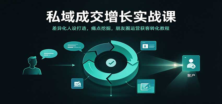 私域成交增长实战课：差异化人设打造，痛点挖掘，朋友圈运营获客转化教程-宇文网创