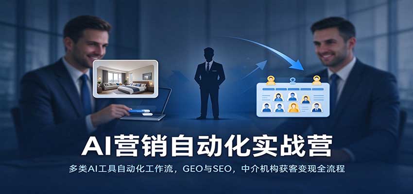 AI营销自动化实战营：多类AI工具自动化工作流，GEO与SEO，中介机构获客变现全流程-宇文网创