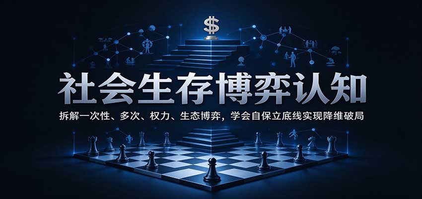 社会生存博弈认知：拆解一次性、多次、权力、生态博弈，学会自保立底线实现降维破局-宇文网创