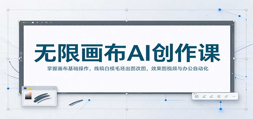 无限画布AI创作课：掌握画布基础操作，线稿白模毛坯出图改图，效果图视频与办公自动化-宇文网创
