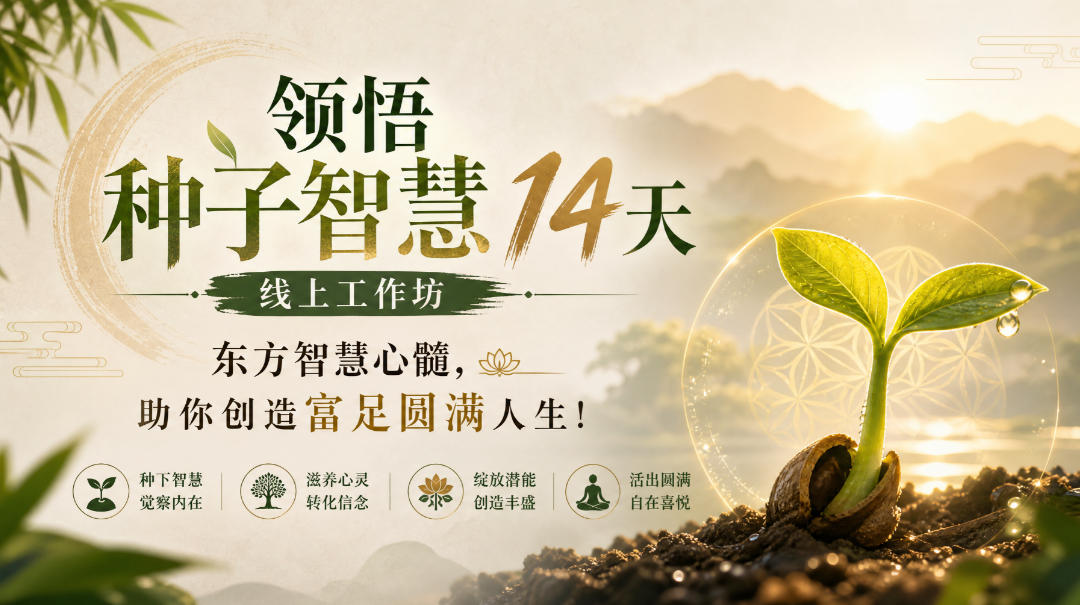 鹿大米领悟种子智慧14天线上工作坊,东方智慧心髓,助你创造富足圆满人生!-宇文网创