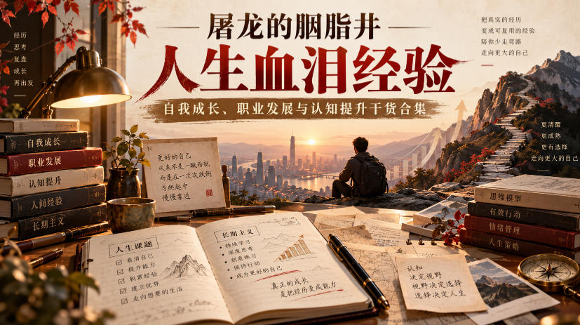 屠龙的胭脂井人生血泪经验|自我成长、职业发展与认知提升干货合集【文档】-宇文网创