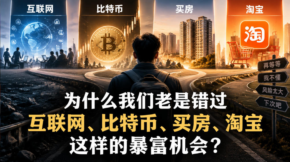 某社群付费文章:为什么我们老是错过互联网、比特币、买房、淘宝这样的暴富机会?-宇文网创