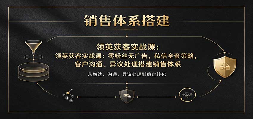 领英获客实战课:零粉丝无广告,私信全套策略,客户沟通、异议处理搭建销售体系-宇文网创