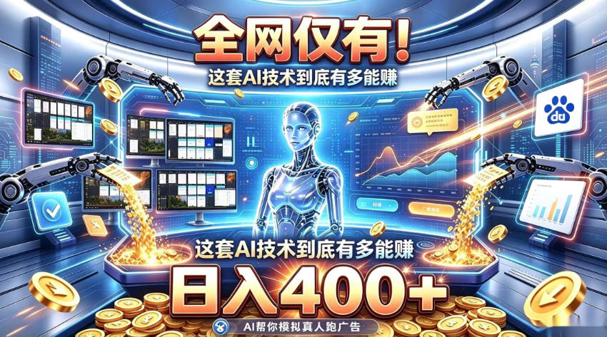 全网仅有！这套AI技术到底有多能賺，日入400+，无需人工干预，实现真正被动变现【揭秘】-宇文网创