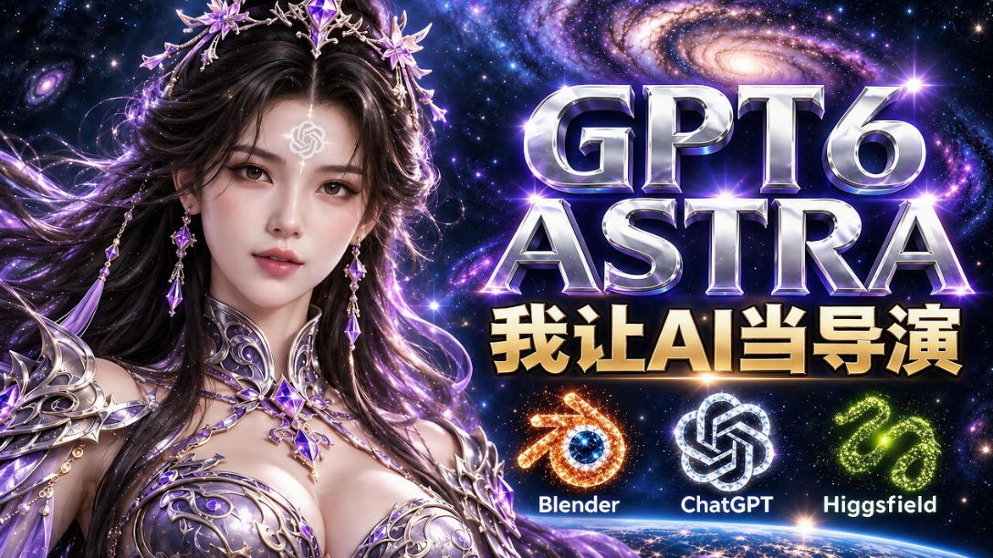 让GPT-6 Astra当导演！Higgsfield和Blender实战打造30秒玄幻精准运镜短片！-宇文网创