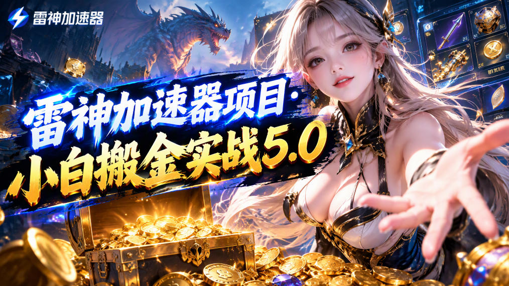 雷神加速器项目·小白搬金实战5.0,抖音W播100-150r,小白入局一天也能几十r-宇文网创