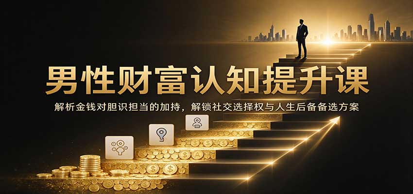 男性财富认知提升课：解析金钱对胆识担当的加持，解锁社交选择权与人生后备备选方案-宇文网创