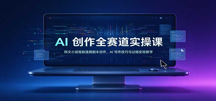 AI创作全赛道实操课:网文小说短剧漫剧剧本创作,AI写作技巧与过稿变现教学-宇文网创