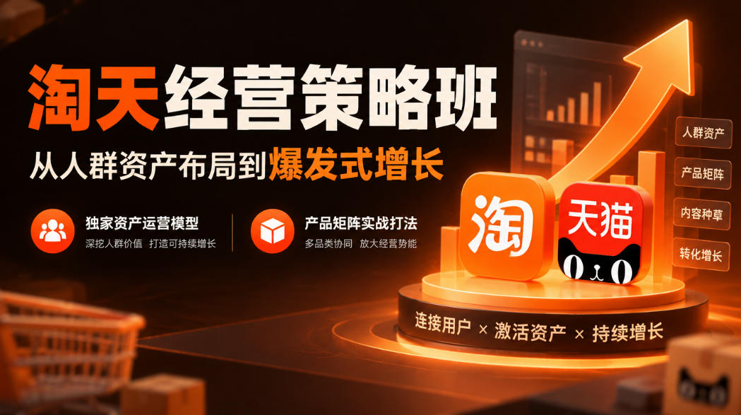 淘天经营策略班,从人群资产布局到爆发式增长,独家资产运营模型,产品矩阵实战打法-宇文网创