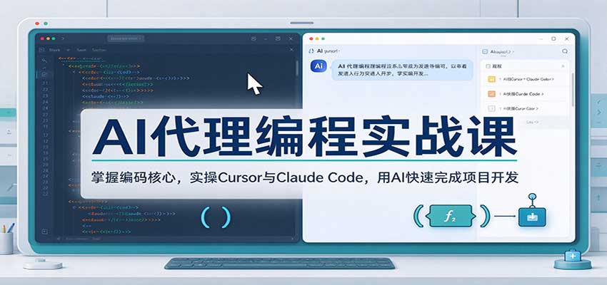 AI代理编程实战课：掌握编码核心，实操Cursor与Claude Code，用AI快速完成项目开发-宇文网创