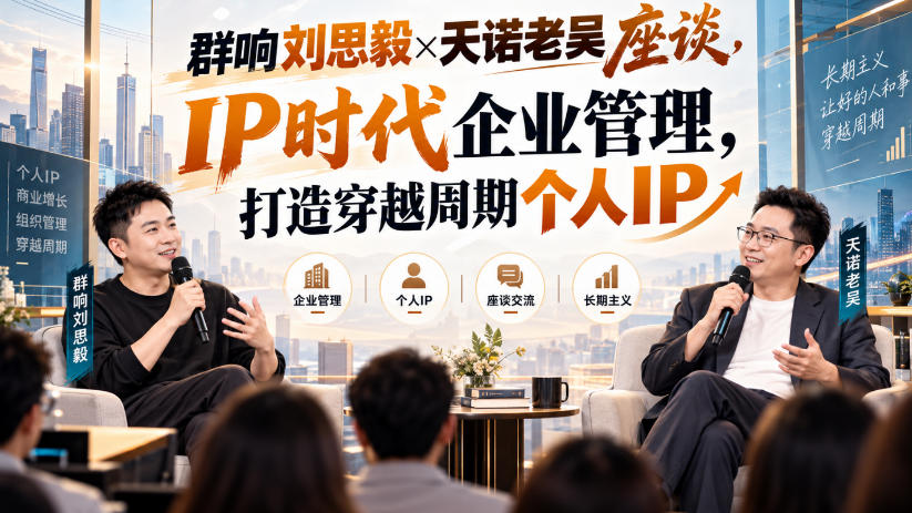 群响刘思毅×天诺老吴座谈,IP时代企业管理,打造穿越周期个人IP-宇文网创